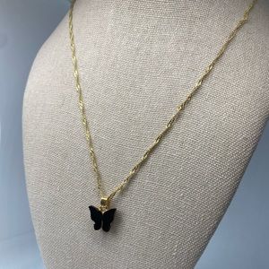Black Butterfly Necklace
